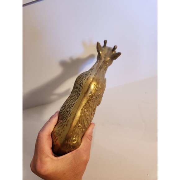 Mid Century Vintage Brass Spotted Deer Doe Large Figurine 10" X 8" - Picture 6 of 7